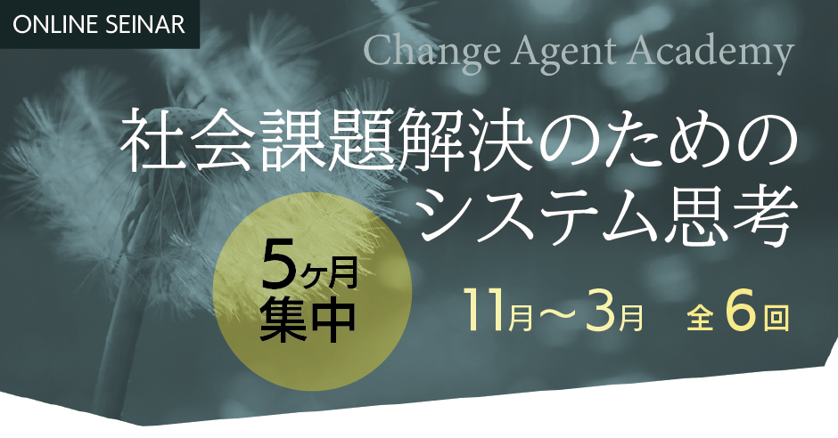 終了しました 11月開始 チェンジ エージェント アカデミー第10期 社会課題解決のためのシステム思考 Events Seminars チェンジ エージェント